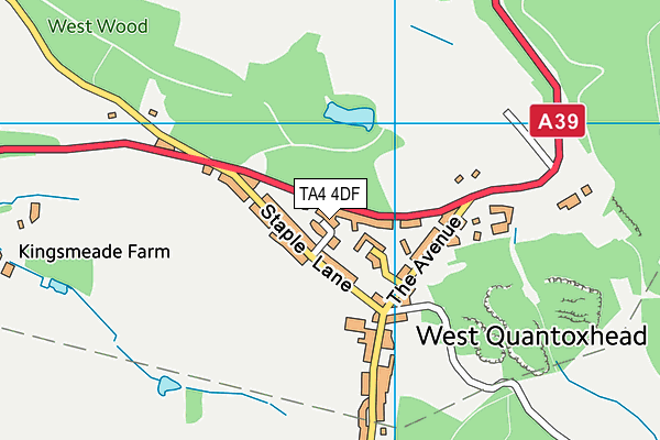 TA4 4DF map - OS VectorMap District (Ordnance Survey)