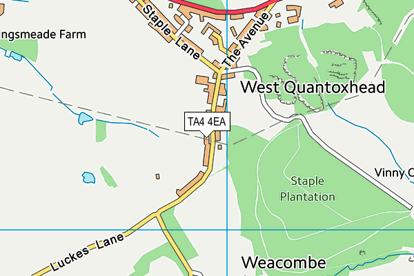 TA4 4EA map - OS VectorMap District (Ordnance Survey)