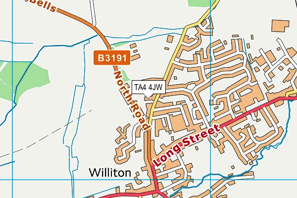 TA4 4JW map - OS VectorMap District (Ordnance Survey)