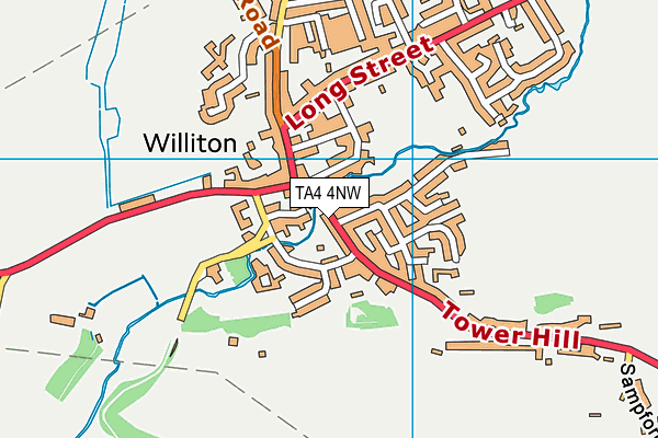 TA4 4NW map - OS VectorMap District (Ordnance Survey)