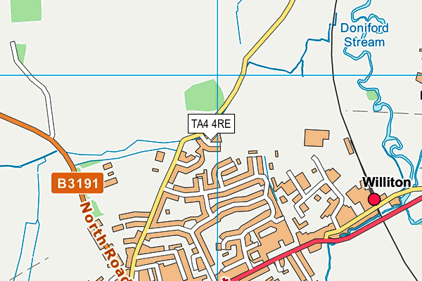 TA4 4RE map - OS VectorMap District (Ordnance Survey)