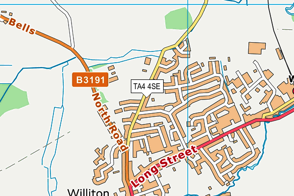 TA4 4SE map - OS VectorMap District (Ordnance Survey)