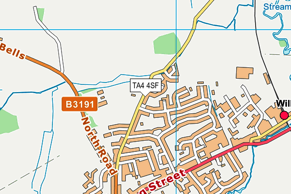 St Peter's Church of England First School map (TA4 4SF) - OS VectorMap District (Ordnance Survey)