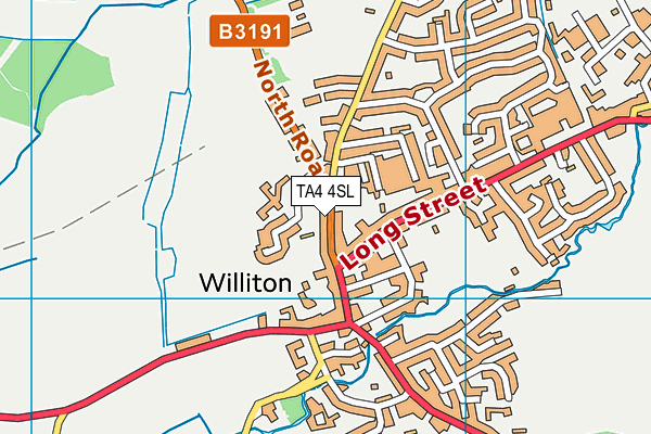 TA4 4SL map - OS VectorMap District (Ordnance Survey)