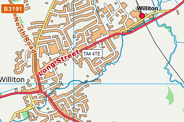 TA4 4TE map - OS VectorMap District (Ordnance Survey)