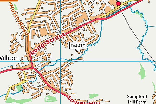 TA4 4TG map - OS VectorMap District (Ordnance Survey)