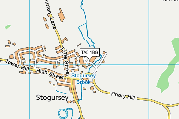 TA5 1BG map - OS VectorMap District (Ordnance Survey)