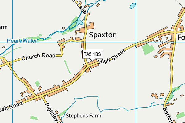 Spaxton Village Hall Playing Field map (TA5 1BS) - OS VectorMap District (Ordnance Survey)