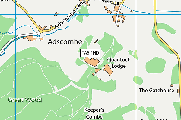 Quantock Lodge map (TA5 1HD) - OS VectorMap District (Ordnance Survey)