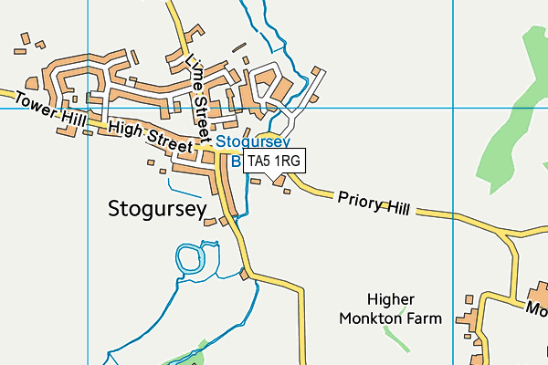 TA5 1RG map - OS VectorMap District (Ordnance Survey)