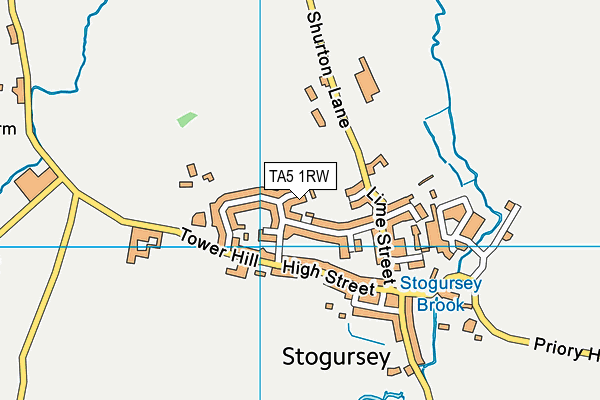 TA5 1RW map - OS VectorMap District (Ordnance Survey)