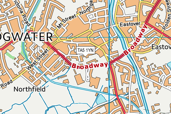 TA5 1YN map - OS VectorMap District (Ordnance Survey)