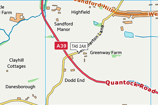 TA5 2AX map - OS VectorMap District (Ordnance Survey)