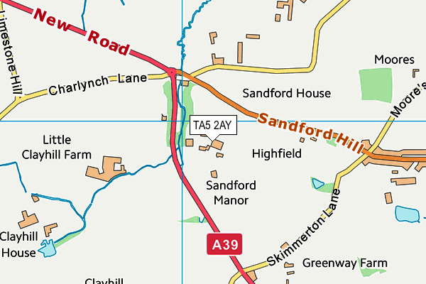 TA5 2AY map - OS VectorMap District (Ordnance Survey)