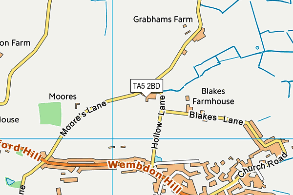 TA5 2BD map - OS VectorMap District (Ordnance Survey)