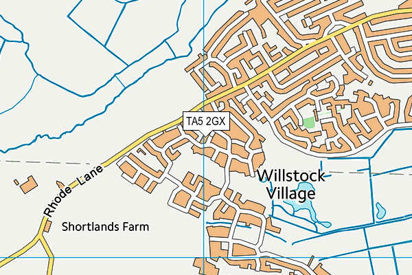 TA5 2GX map - OS VectorMap District (Ordnance Survey)