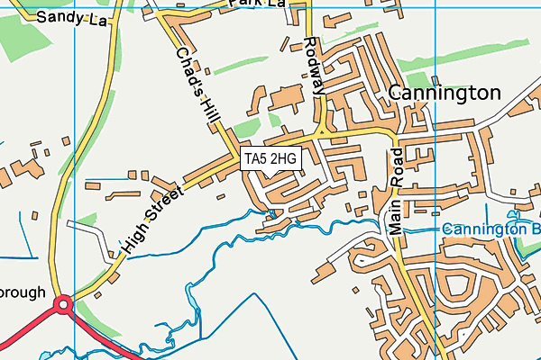 TA5 2HG map - OS VectorMap District (Ordnance Survey)