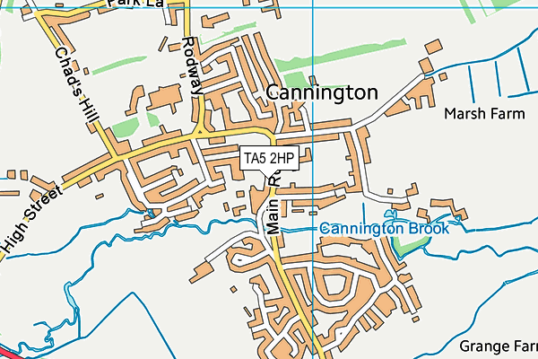 Cannington Church of England Primary School map (TA5 2HP) - OS VectorMap District (Ordnance Survey)