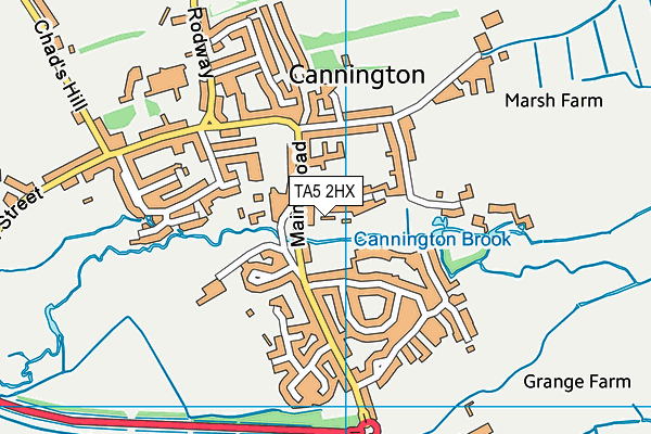 TA5 2HX map - OS VectorMap District (Ordnance Survey)