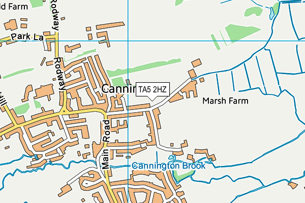 TA5 2HZ map - OS VectorMap District (Ordnance Survey)