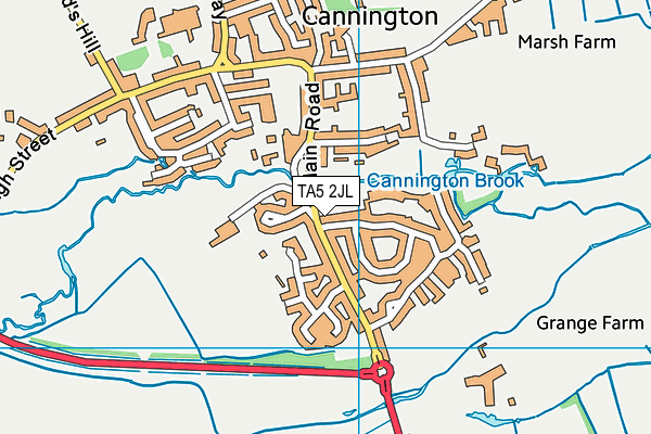 TA5 2JL map - OS VectorMap District (Ordnance Survey)