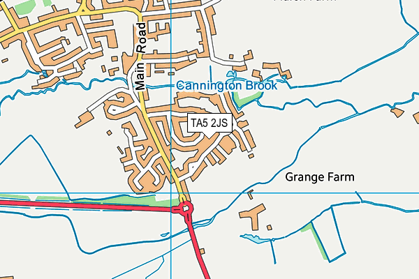 TA5 2JS map - OS VectorMap District (Ordnance Survey)