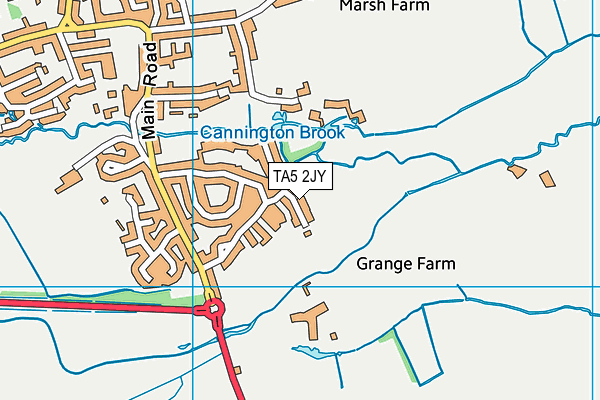 TA5 2JY map - OS VectorMap District (Ordnance Survey)