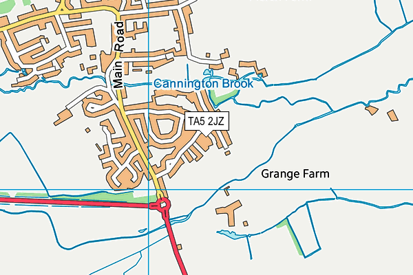 TA5 2JZ map - OS VectorMap District (Ordnance Survey)