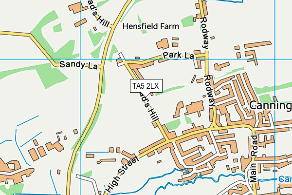 TA5 2LX map - OS VectorMap District (Ordnance Survey)