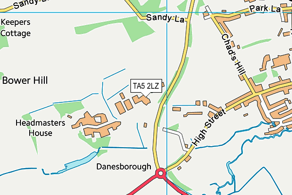 TA5 2LZ map - OS VectorMap District (Ordnance Survey)