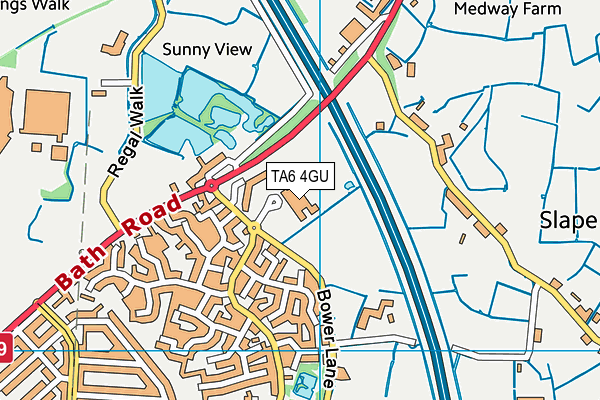 Polden Bower School map (TA6 4GU) - OS VectorMap District (Ordnance Survey)