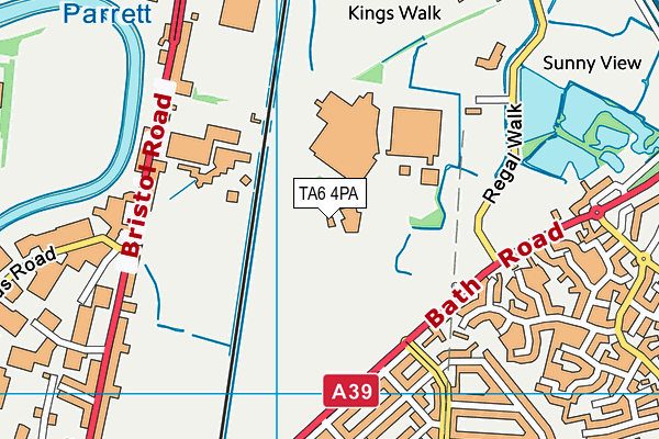 Bridgwater Sports And Social (Closed) map (TA6 4PA) - OS VectorMap District (Ordnance Survey)