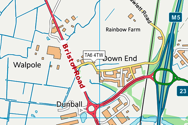 TA6 4TW map - OS VectorMap District (Ordnance Survey)