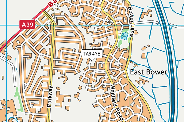 TA6 4YE map - OS VectorMap District (Ordnance Survey)