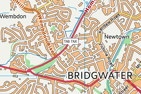 TA6 7AX map - OS VectorMap District (Ordnance Survey)