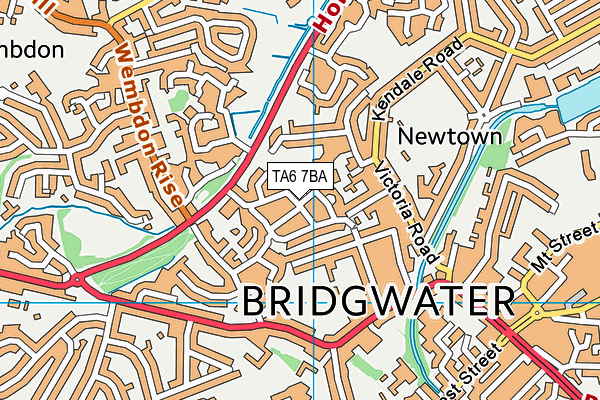 TA6 7BA map - OS VectorMap District (Ordnance Survey)