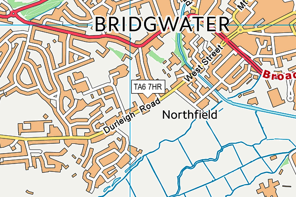 Bridgwater Indoor Bowls Club map (TA6 7HR) - OS VectorMap District (Ordnance Survey)