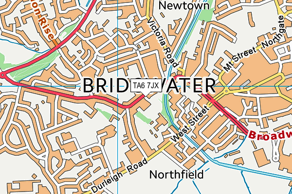 TA6 7JX map - OS VectorMap District (Ordnance Survey)