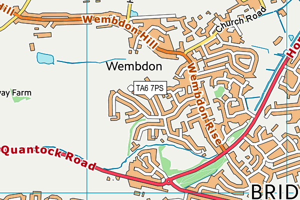 Wembdon St George's Church Of England Primary School map (TA6 7PS) - OS VectorMap District (Ordnance Survey)