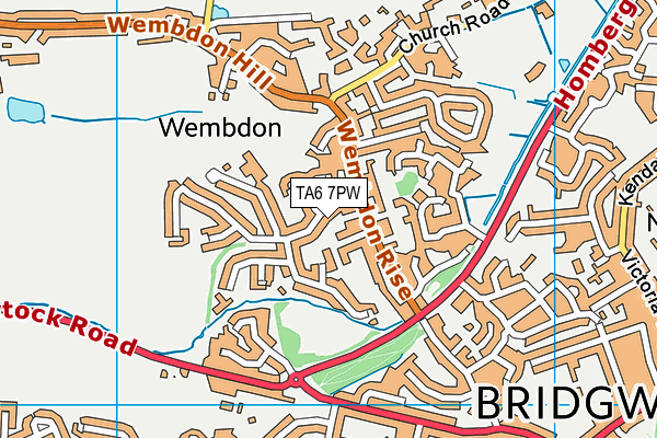 TA6 7PW map - OS VectorMap District (Ordnance Survey)