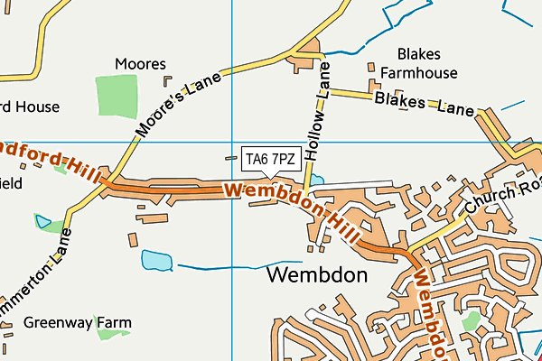 TA6 7PZ map - OS VectorMap District (Ordnance Survey)