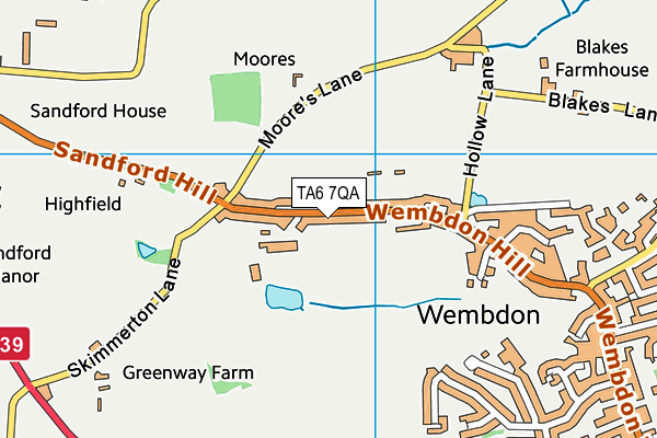 TA6 7QA map - OS VectorMap District (Ordnance Survey)