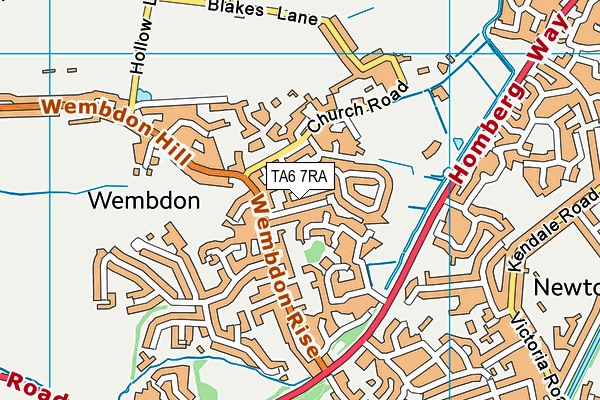 TA6 7RA map - OS VectorMap District (Ordnance Survey)