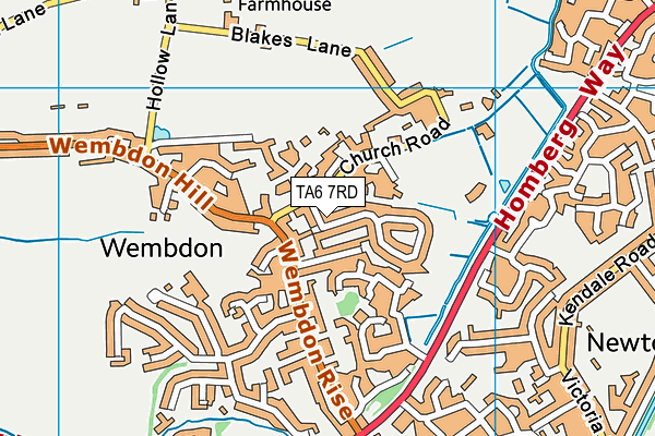 TA6 7RD map - OS VectorMap District (Ordnance Survey)