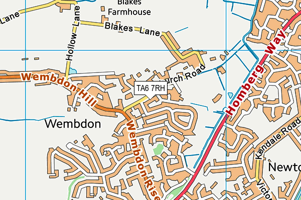 TA6 7RH map - OS VectorMap District (Ordnance Survey)