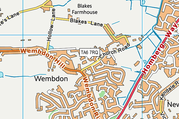 TA6 7RQ map - OS VectorMap District (Ordnance Survey)