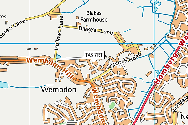 TA6 7RT map - OS VectorMap District (Ordnance Survey)