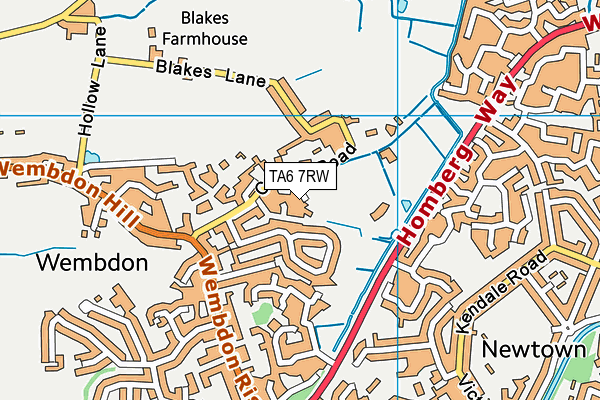 TA6 7RW map - OS VectorMap District (Ordnance Survey)