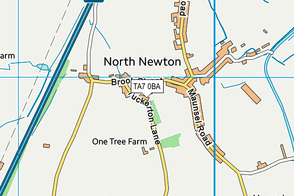 North Newton Cricket Club map (TA7 0BA) - OS VectorMap District (Ordnance Survey)