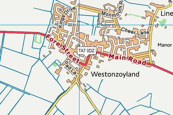 TA7 0DZ map - OS VectorMap District (Ordnance Survey)